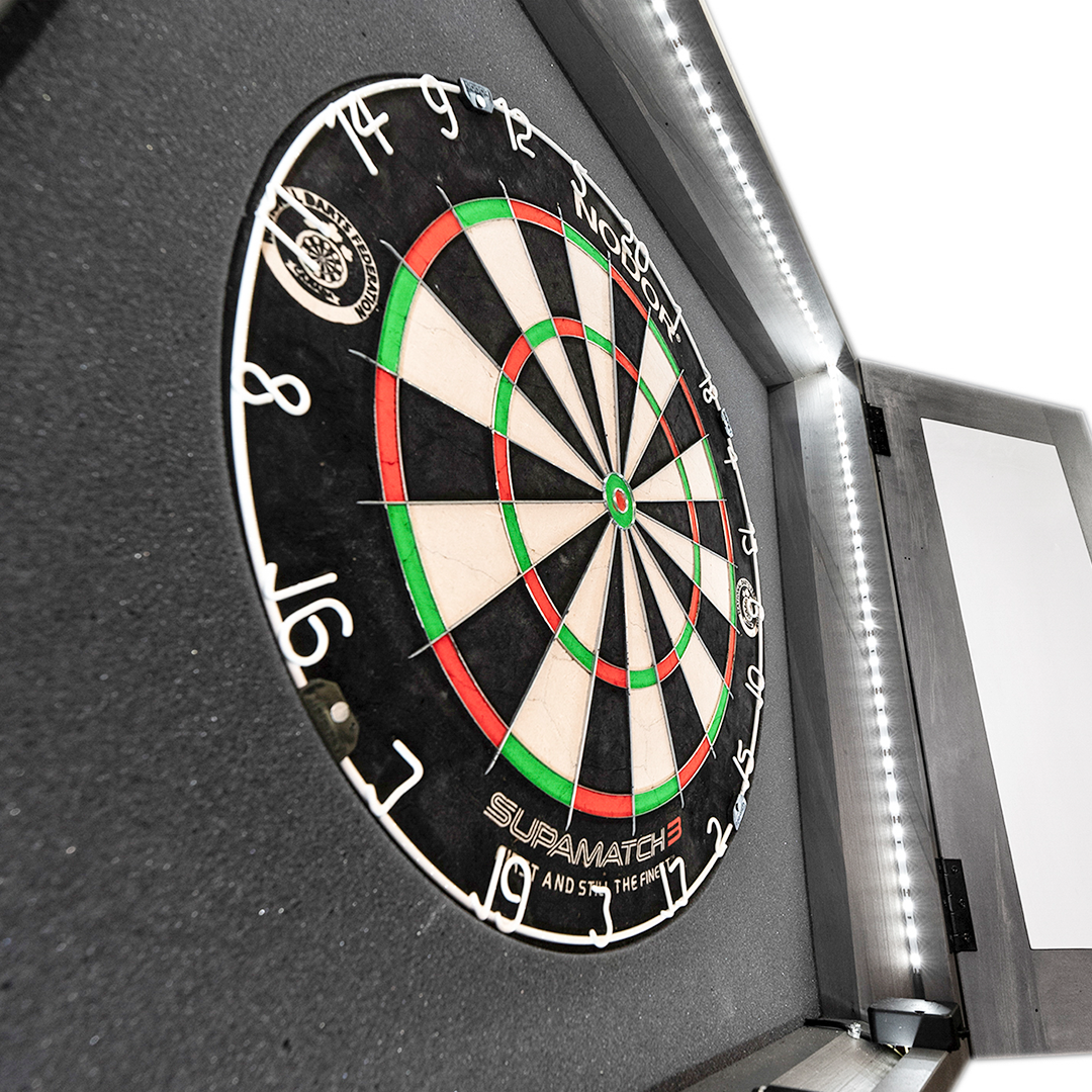 Grey Dartboard Lighting Cabinet (Gen 2)