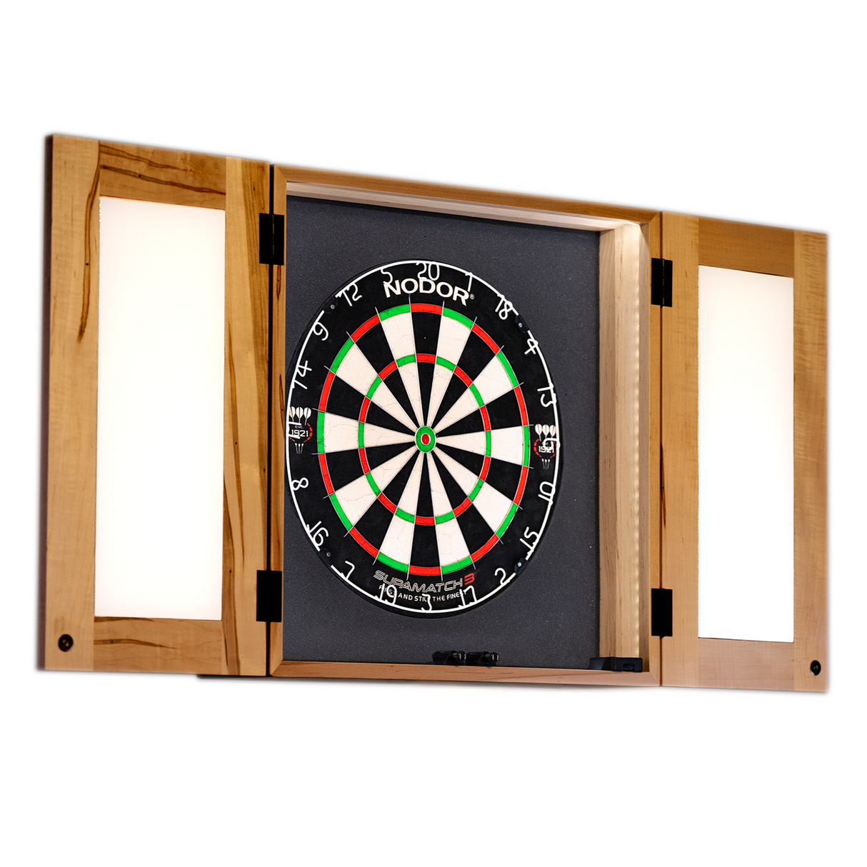 Natural Dartboard Lighting Cabinet (Gen 2)