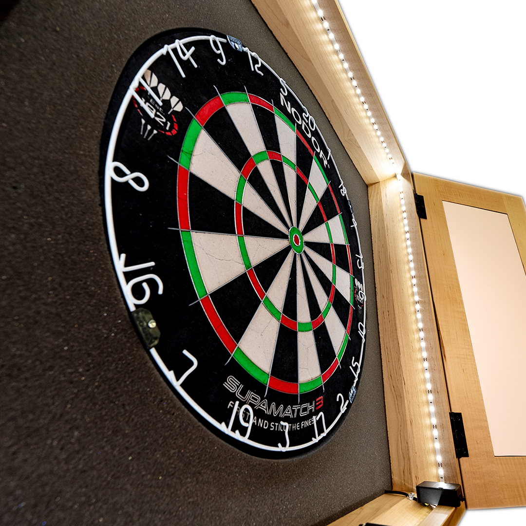 Natural Dartboard Lighting Cabinet (Gen 2)